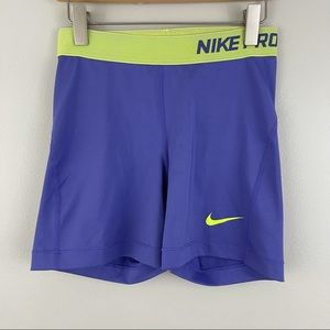 yellow nike pro shorts